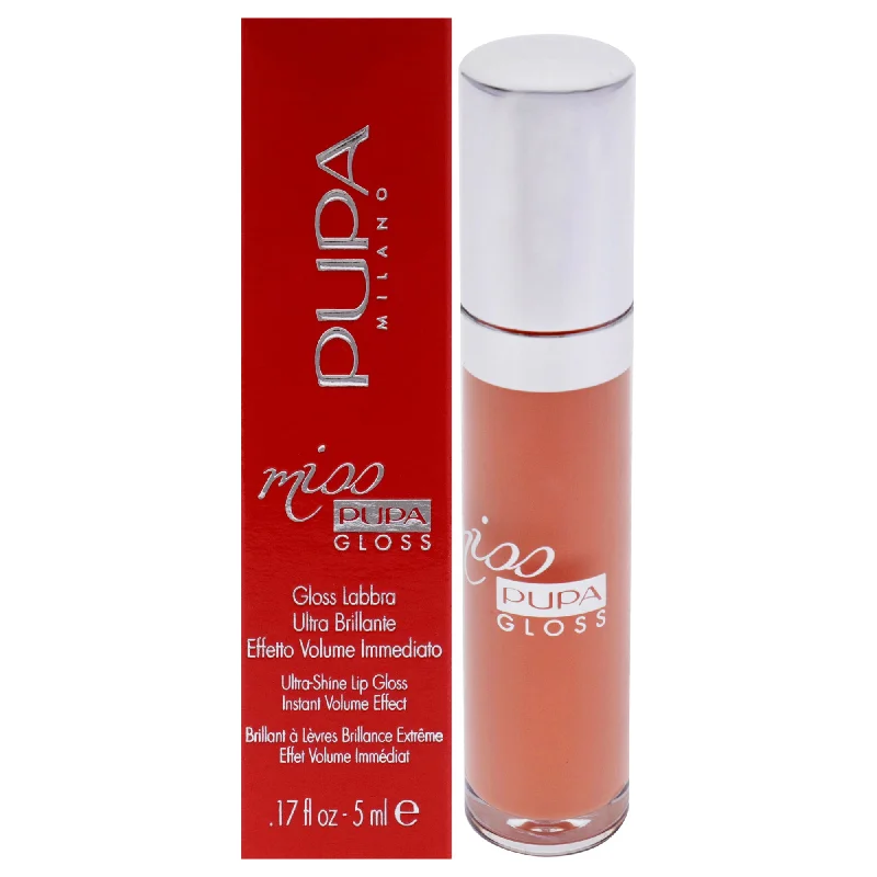 Miss Pupa Gloss Ultra-Shine Lip Gloss - 201 Tender Apricot by Pupa Milano for Women - 0.17 oz Lip Gloss