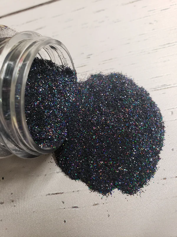 Starry Night - .2mm Holographic Black Extra Fine Glitter - 2oz