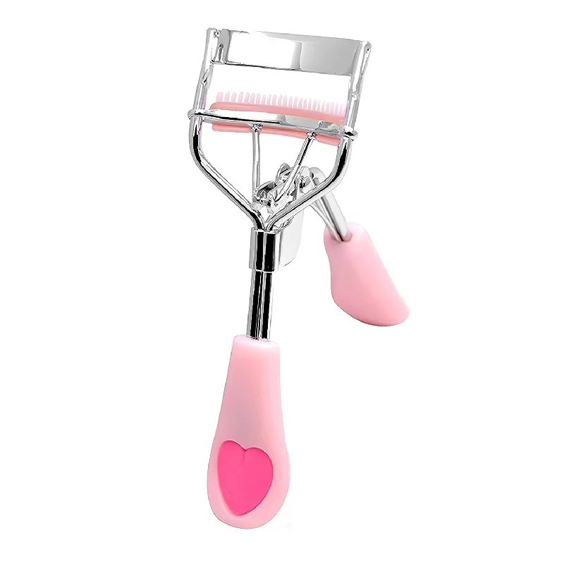 Silicone Grip Eyelash Curler With Built In Comb