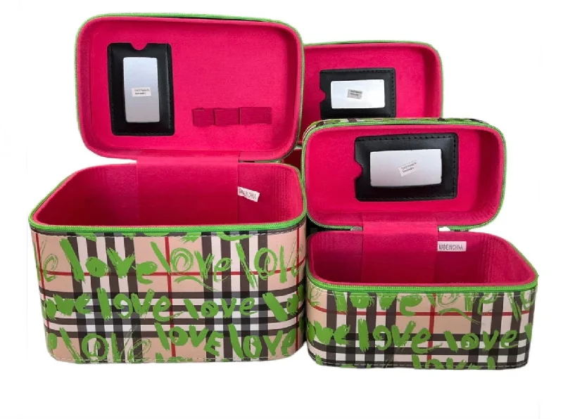 Fashion - Green Love Cosmetic Case 3pc