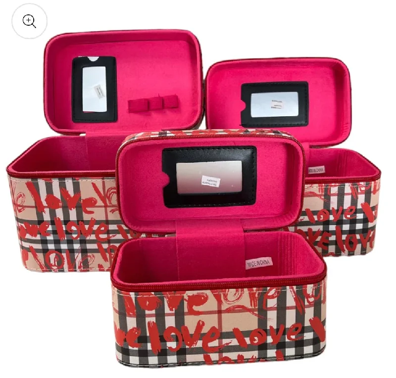 Fashion - Red Love Cosmetic Case 3pc