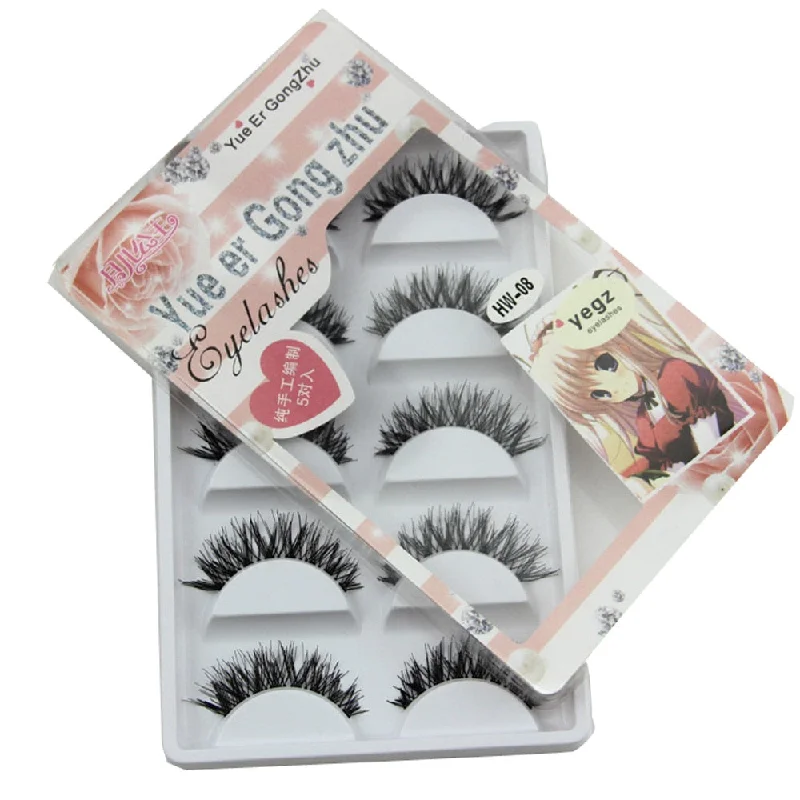 Natural 5 Pair/Lot Crisscross False Eyelashes