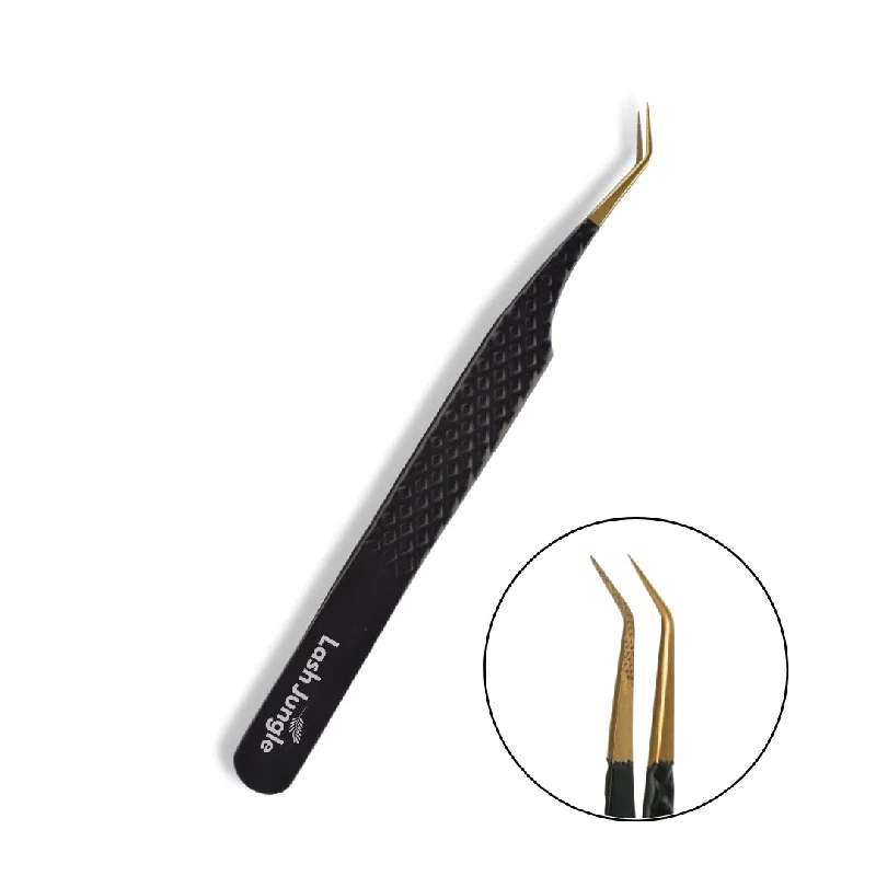 Premium Black Volume Lash Tweezers – 45°