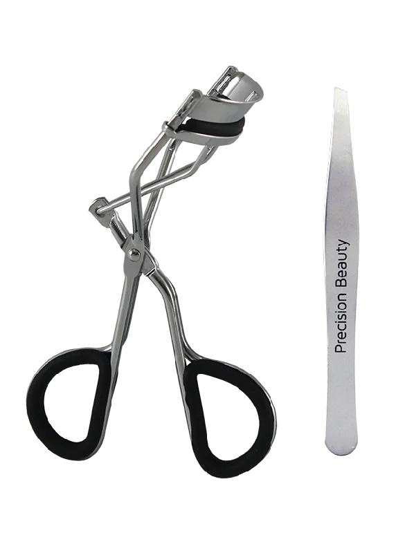 EYELASH CURLER AND TWEEZERS