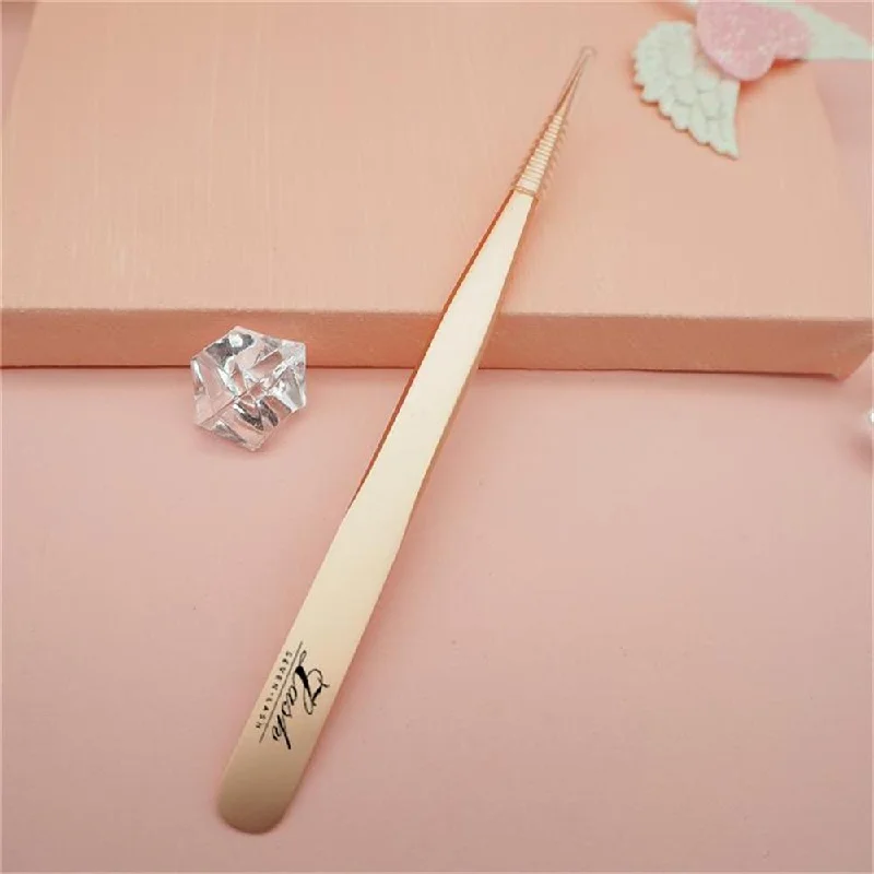 SR-01 Rose Gold Straight Tweezer For Lash Extension